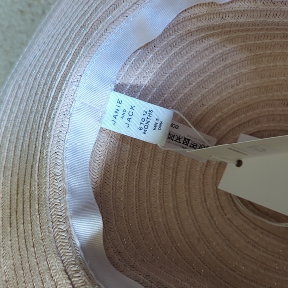 NEW! JANIE AND JACK STRAW STRIPED SUN HAT - 6 - 12 Month - Picture 4 of 5